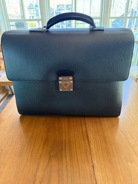 Louis Vuitton Black Men's Briefcase with Silver-Tone Lock